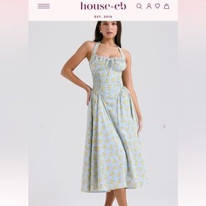 Floral Blue and Yellow Women's Dress